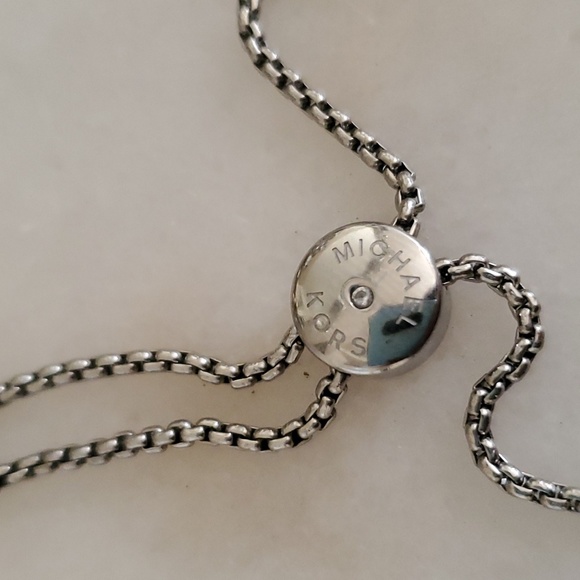 Michael Kors adjustable bangle straps bracelet silver tones authentic - Picture 3 of 6